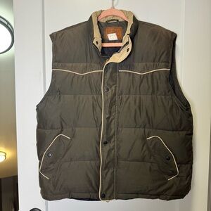 Outback Trading Co Men Down Filled Puffer Best Brown Tan Piping Western Ranch XL